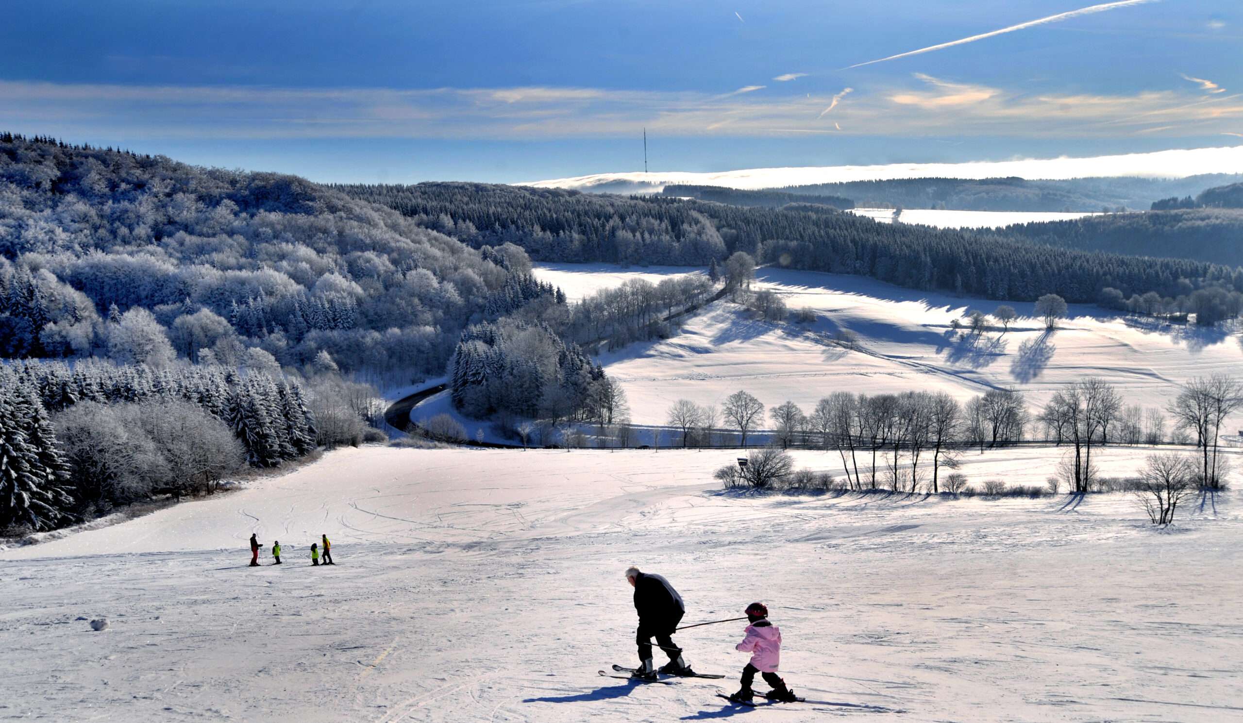 Blick Auf Zuckerfeld Skifahrer